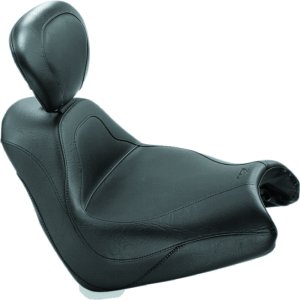 Honda VTX1800F Motorcycle Seat - Mustang Motorcycle - Sport Touring Solo Seat w/Driver Backrest - Black - `05-`08
